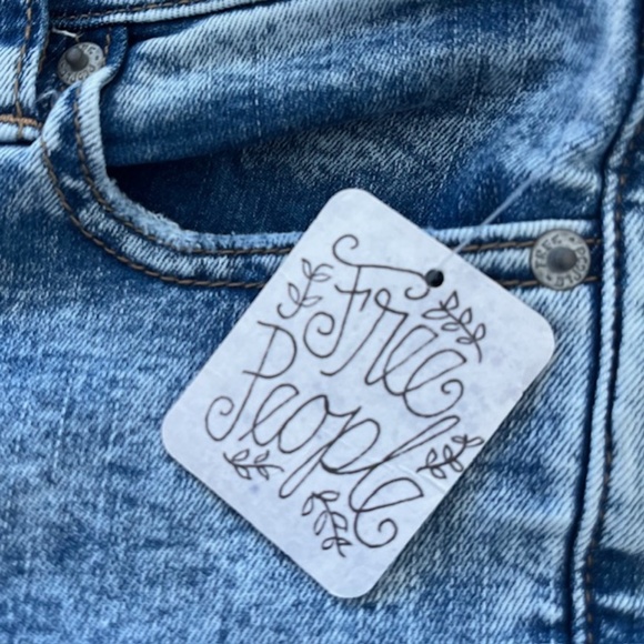 Free People Great Heights Frayed Fringe Hem Skinny Jeans, Hi-Rise NWT - Picture 7 of 10